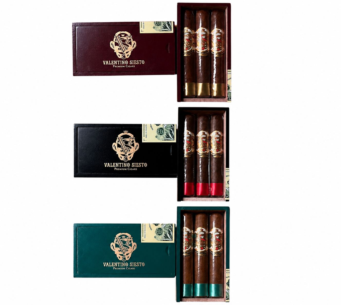 Valentino Siesto Mini Travel Box Robusto Sun Grown ( The Red Box ) 3 cigars